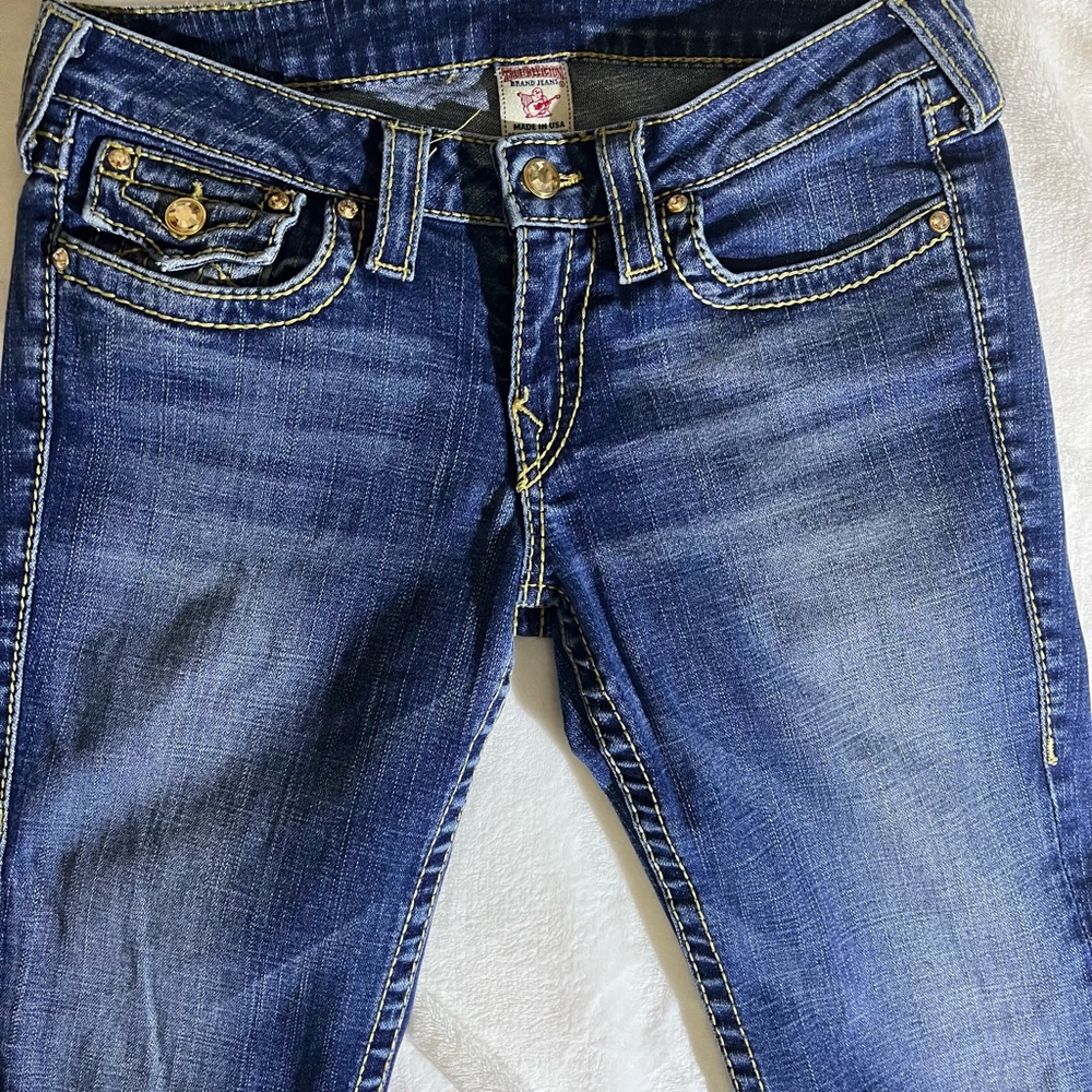 True Religion jeans with crystal button detail - Size 30